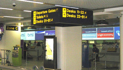 LED light boxes installed at Manchester airport