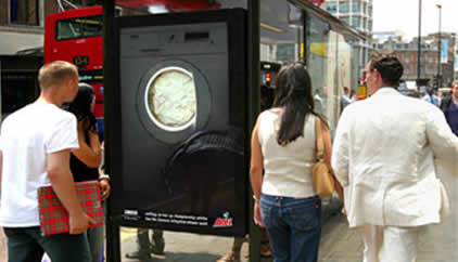 Special effects emulating of a high performance washing machine for Ariel